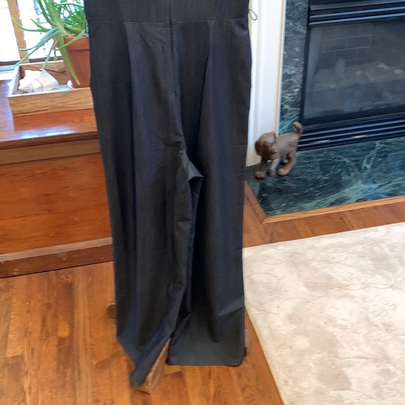 CALVIN KLEIN | Gray-Black V-neck Jumpsuit | Missing Self-tie | Sz 8/10 - Picture 6 of 16